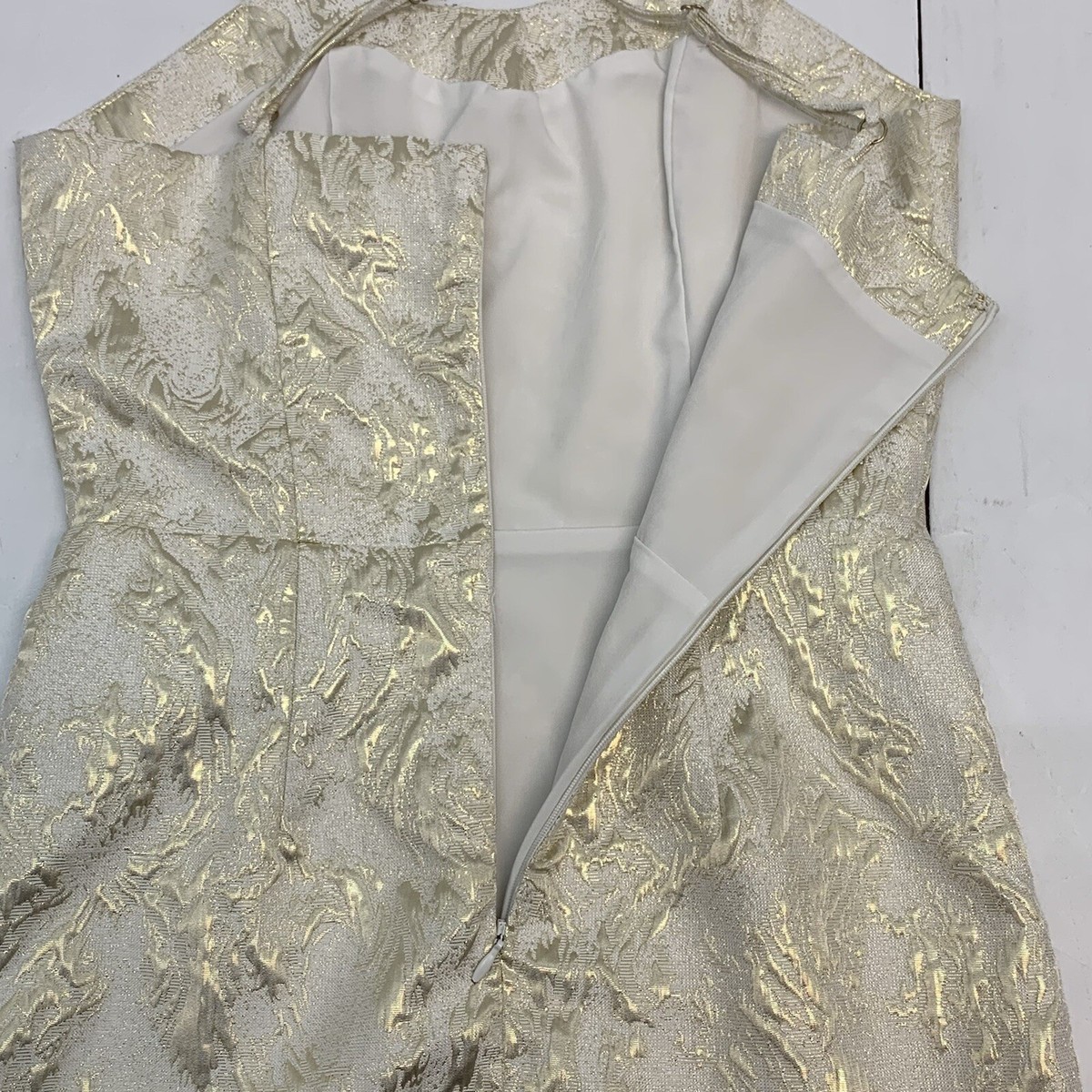 Forever 21 Women's Dress Size Small White With Gold Formal Short | eBay