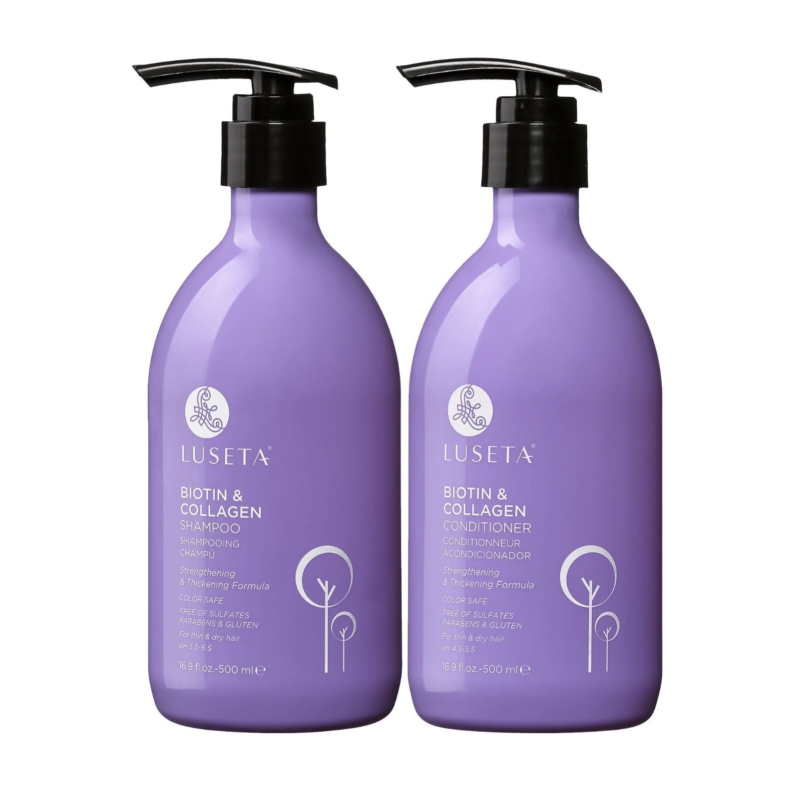 Luseta Biotin & Collagen Shampoo & Conditioner Set 2 x 16.9oz prevent hair  loss | eBay