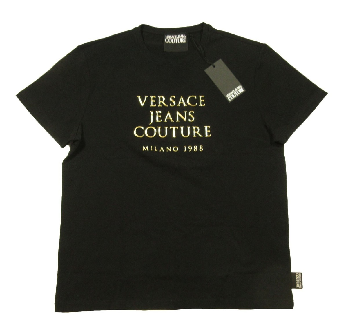 Versace Jeans Couture Men's Black Embossed Metallic Logo Print