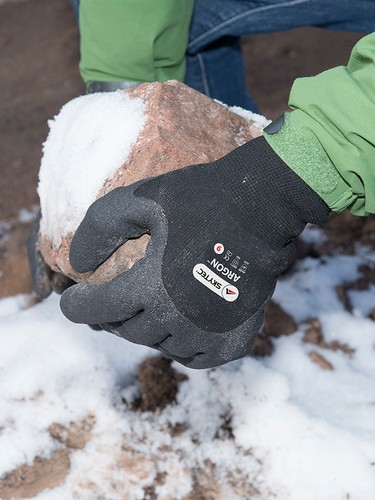 Gants de travail SKYTEC Argon isolés thermiquement froid hiver chaud poignée humide -50 C - Photo 3 sur 3