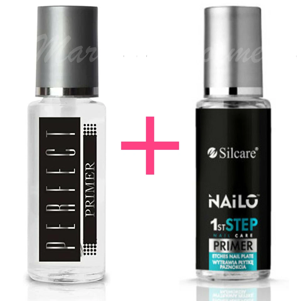 Silcare Perfect Acid Free Primer + Acid Primer Bonder Gel Nails Acrylic Prep Set