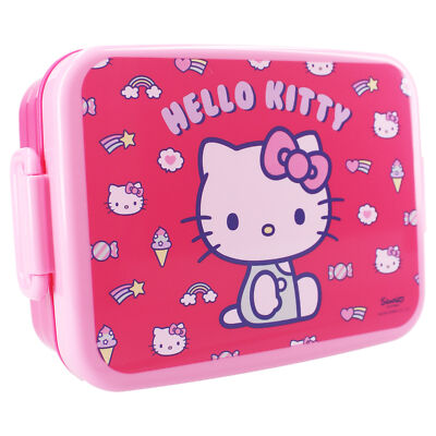 Hello Kitty Snackbox   Kinder Essensbox mit Deckel und Schnappverschlüssen