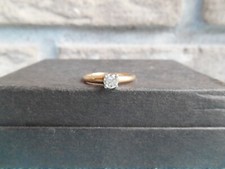 1/4 CARAT DIAMOND 14K. YELLOW GOLD SOLITAIRE ENGAGEMENT RING SIZE 5.25