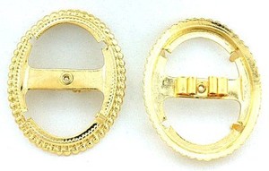 Authentic ONE GOLD PLATED 40x30 CABOCHON CAB GEMSTONE GEM BOLO BOLA TIE MOUNTING CF221