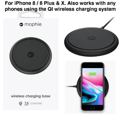 Mophie kabellose Ladestation 7,5 W Ausgang für iPhone 8/8 Plus & iPhone X - Bild 1 von 2