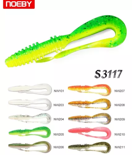 Soft Plastic Lure, NOEBY, 8cm, 10cm, 14cm Scented Grub Worm Curly Tail Jerk Bait