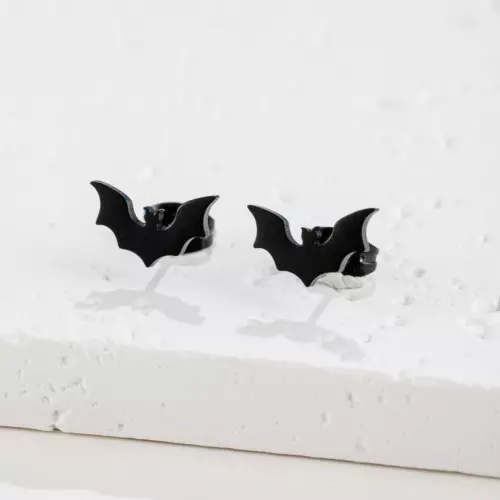 Gothic Vampire Bat Earrings Simple Stainless-Steel Jewelry for Women Halloween