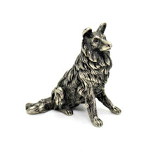 Wundersch&ouml;ner Collie 800er Silber Hund Italien Miniatur Vitrine Sammler Statur