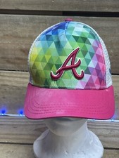 Atlanta Braves Colorful Pink New Era Adjustable Hat Casual Youth Osfm