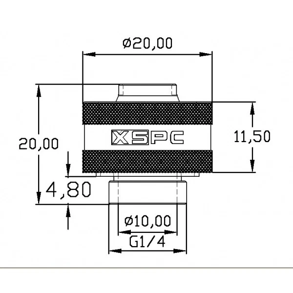 XSPC G1/4 to 3/8 ID 1/2 OD Compression Fitting V2 - Chrome - Image 4 of 4