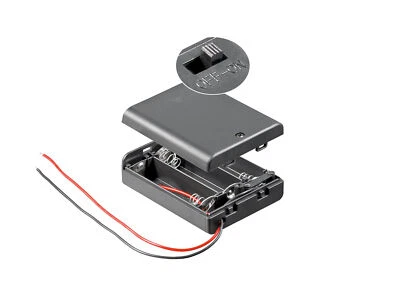Batteriehalter für 3x AA Mignon Batteriefach mit Schalter Ein Aus Gehäuse Akku