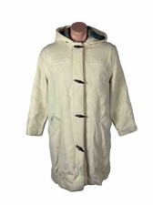 Vtg 90s LL Bean Wool Blanket Lined Hooded Winter Coat Toggle Jacket USA MADE
