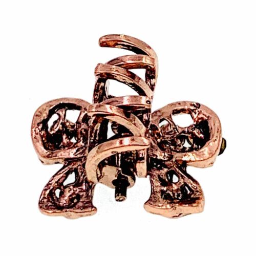 USA KLEINE VINTAGE SCHLEIFE METALL HAARKRALLE CLIP KIEFER HAARNADEL STRASS KRISTALL - Bild 14 von 22