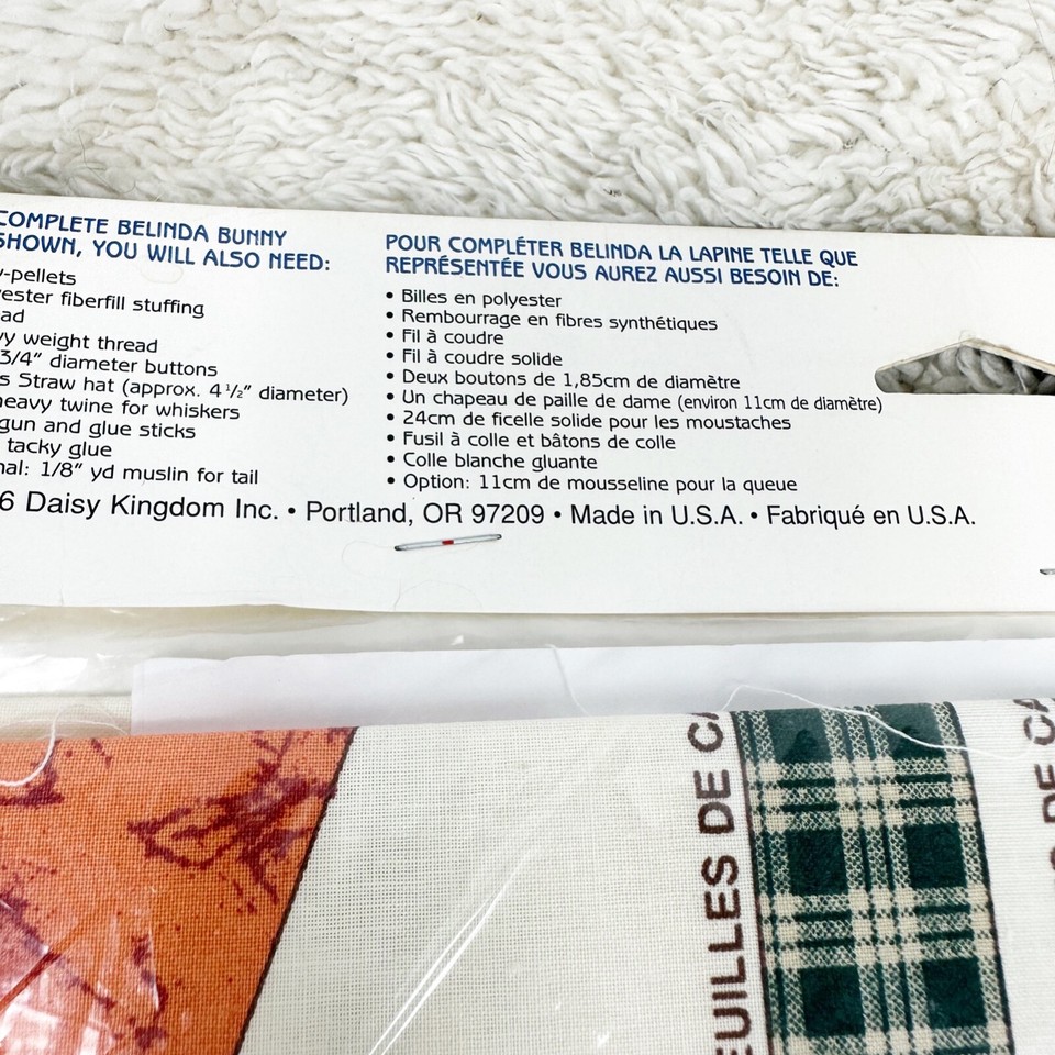 Daisy Kingdom Belinda Bunny Craft Pack Doll Kit Vintage 1996 Country