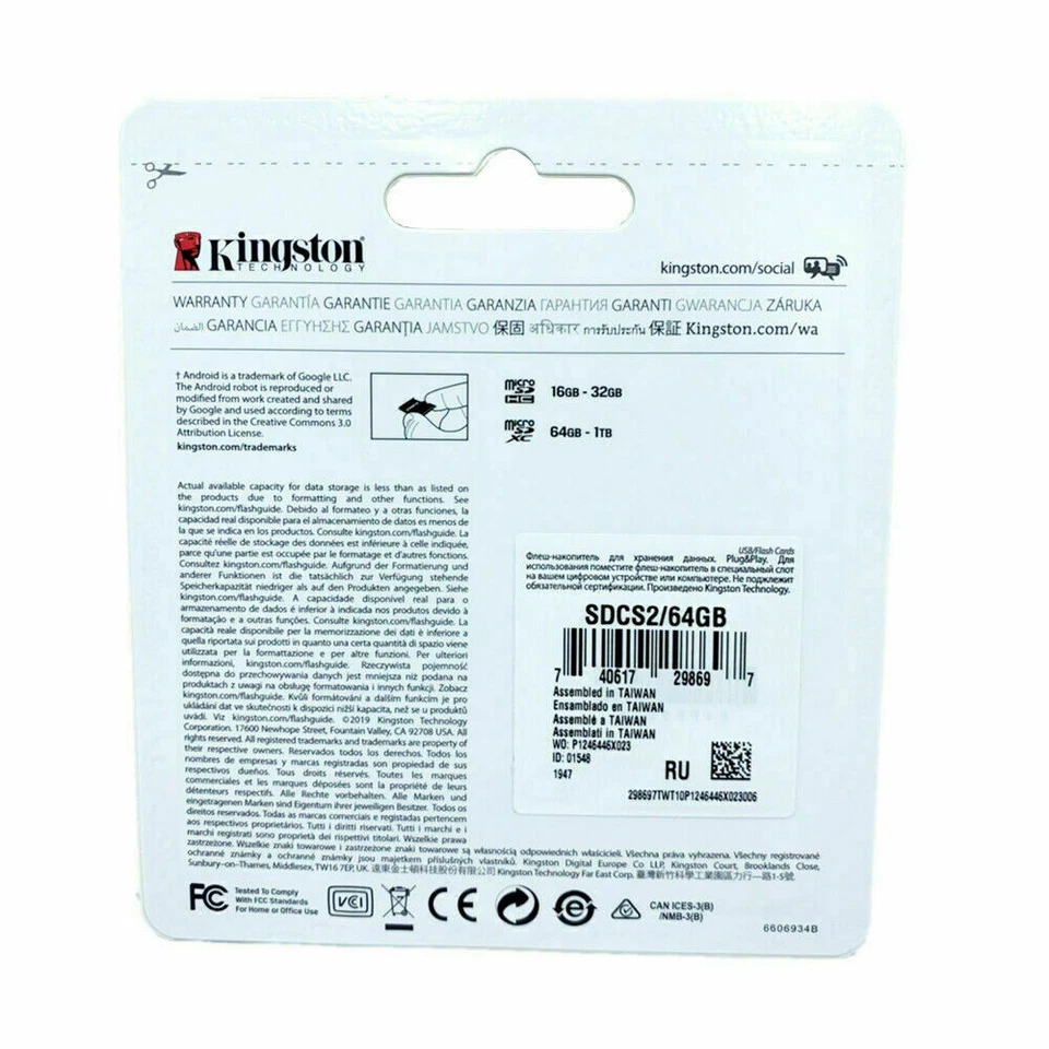 Kingston Micro SD 64G 100MB/s Canvas Select Plus Free Shipping - Image 2 of 2