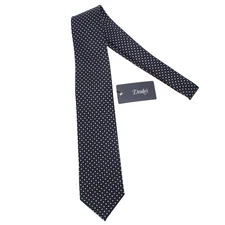 Drake's NWT Neck Tie in Navy w/ White & Blue Mini Geometric Pattern 100% Silk