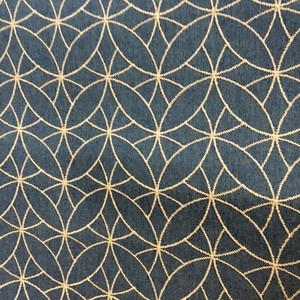 Tissu Ameublement Toile Bleu Brode En 150 Cm De Large Au Metre Ebay