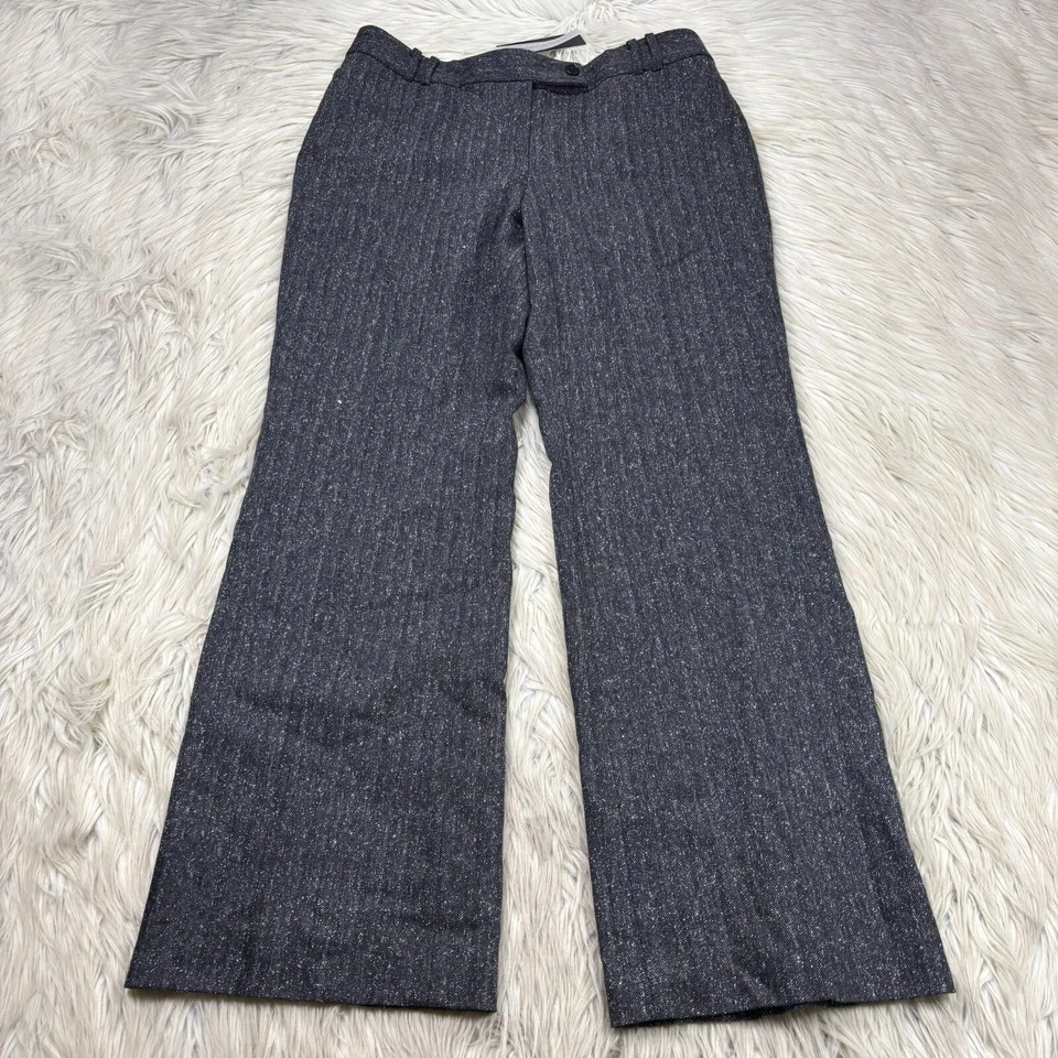 Nuevo con etiquetas Pantalón Talbots Para Mujer 8P Gris Moteado Espiga Firma Acampanado
