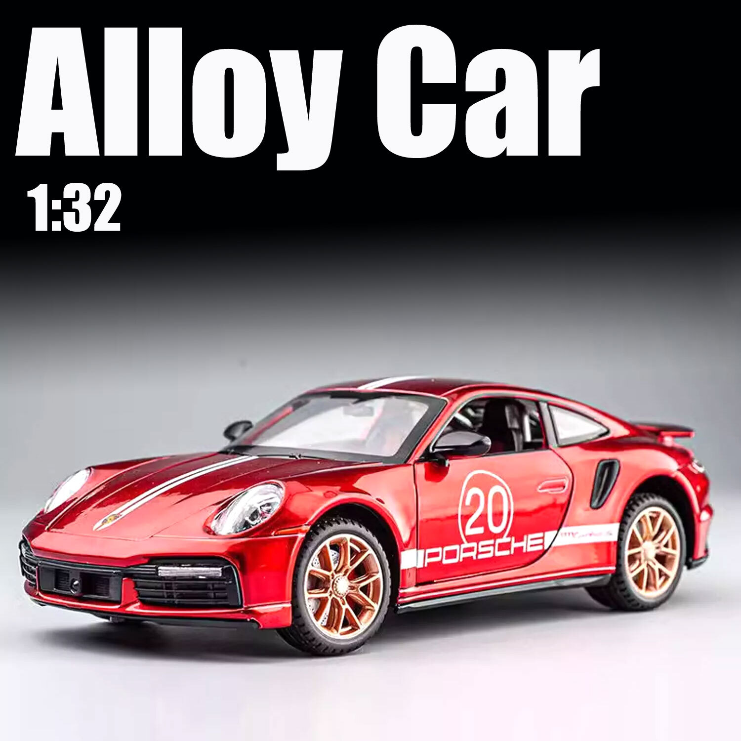 1/32 Scale Porsche 911 Turbo S Alloy Diecast Model Car Gift Collection