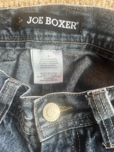 Joe Boxer Boys Denim Shorts Size 8 Skater Hip Hop 90s Style Side Zip Logo - Picture 7 of 9