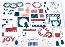 MY MIND'S EYE EPHEMERA MIXED BAG MERRY & BRIGHT 54 PIECES