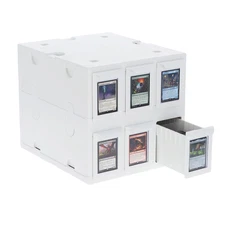 BCW 6-Drawer Collectible Card Bin Plastic Card Catalog Storage Box New White