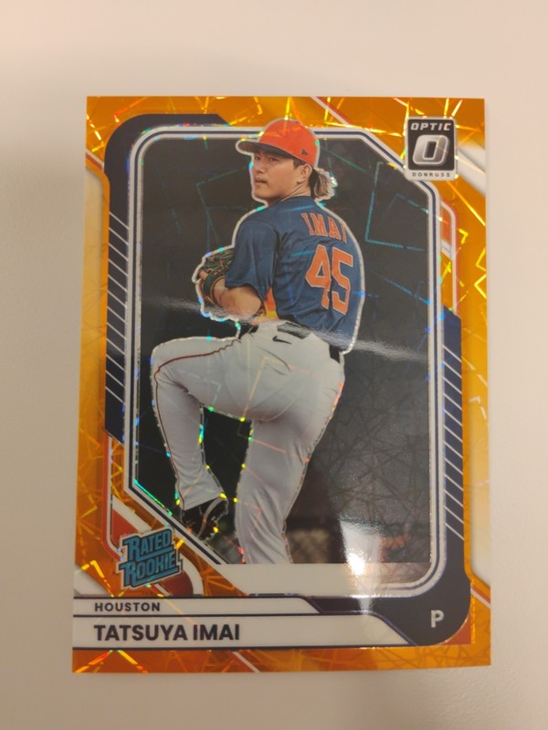 2026 Panini Donruss Baseball Tatsuya Imai #42 Rated Rookie Optic Orange Velocity