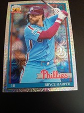 2026 Topps Series 1 - 1991 Topps Chrome Silver Pack. Bryce Harper #91C-57. NRMT+
