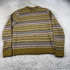 Tommy Hilfiger Sweater Mens Medium Fair Isle Crew Lambswool Multicolor Knit