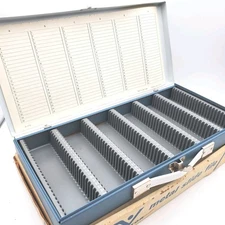 Vintage UNUSED NOS NIB Smith-Victor METAL SLIDE FILE Storage Box/Case ORIG BOX