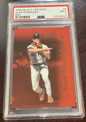 ALEX RODRIGUEZ PSA 9 1996 PINNACLE SELECT CERTIFIED #6 RED MARINERS POP 5