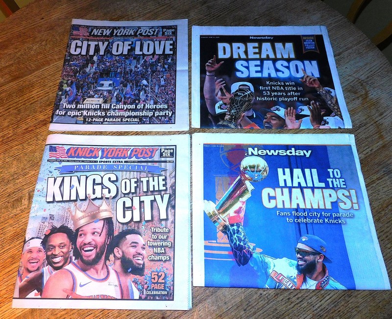 2026 NY Knicks Championship Newspaper Set NY Post & Newsday Collectibles