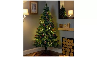 6 Fuß Weihnachtsbaum Premier Dekorationen Glasfaser Schnee Spitze LED Sterne 3118913
