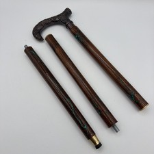 Vintage Solid Brass Designer Handle Wooden Walking Stick Antique Style Cane Gift