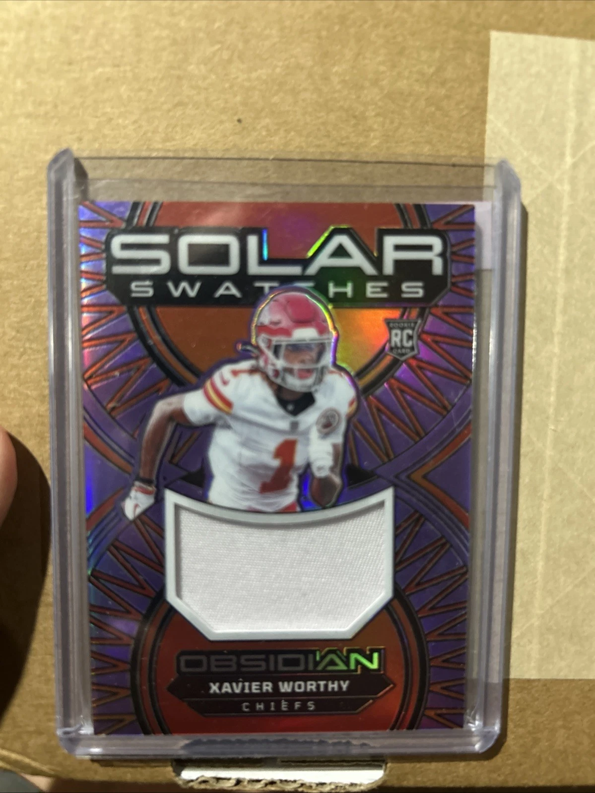 Xavier Worthy Panini Obsidian Solar Swatches #SSXWY Purple