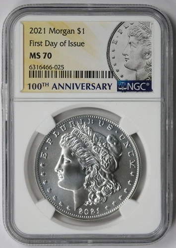 2021 Morgan Dollar Centennial Silver $1 MS 70 NGC First Day of Issue