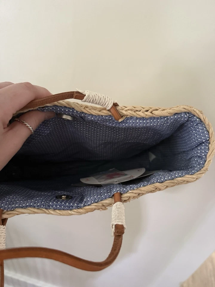 Bolso de Mano QVC Paja Paraguas Chancla Silla de Playa Lentejuelas Tejido Playa Vacaciones Foto 3 de 4