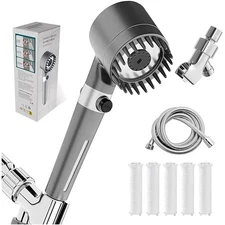 Filtered Shower Head with Handheld & High Pressure - Ion Drops Shower Head with
