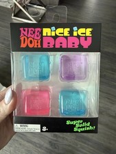 Needoh Nice Ice Baby 4 Pack Mini Cubes Squishy Stress Fidget Toy Authentic New