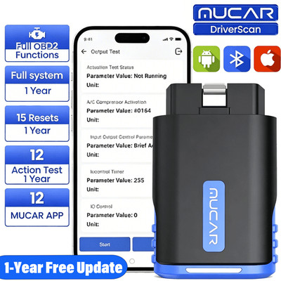 MUCAR DriverScan Full BiDirectional Scan All System Diagnostic Scanner 15 Resets