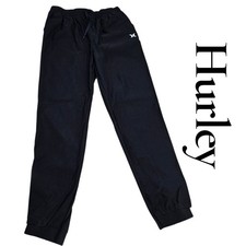 Hurley Jogger Pants Boys XL 14/16 Black Nylon Stretch Active Surf Skate Classic