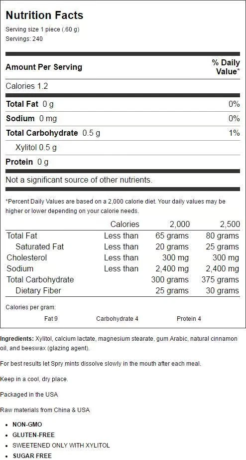 Xlear Spry canela menta - sem açúcar 240 ct - Imagem 2 de 2