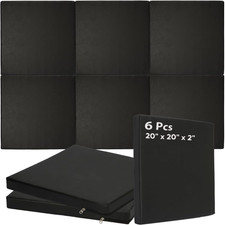 6 Pack Golf Simulator Wall Padding - High-Density Foam Impact Protection Panels