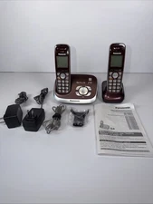 Panasonic KX-TG6572 DECT 6.0+ Cordless Phone Answering System 2-Handset Red Wine