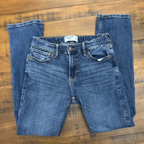Abercrombie Kids Straight Jeans verstellbare Taille dunkle Waschung Denim Größe 11/12 - Bild 3 von 4