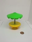 Vintage Fisher Price little people green yellow umbrella table