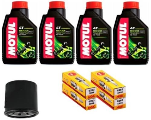 Set Service 4Lt ÖL Motul 10W 40 Filter Und Kerzen Suzuki 600 2000 2001-image