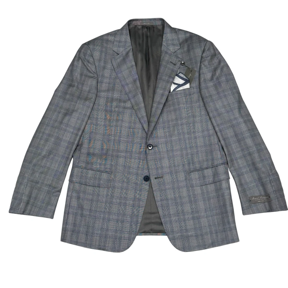 Traje Daniel Cremieux Loro Piana 40R 34W Loro Piana Lana y Seda Azul Cuadros Nuevo con Etiquetas Foto 2 de 4