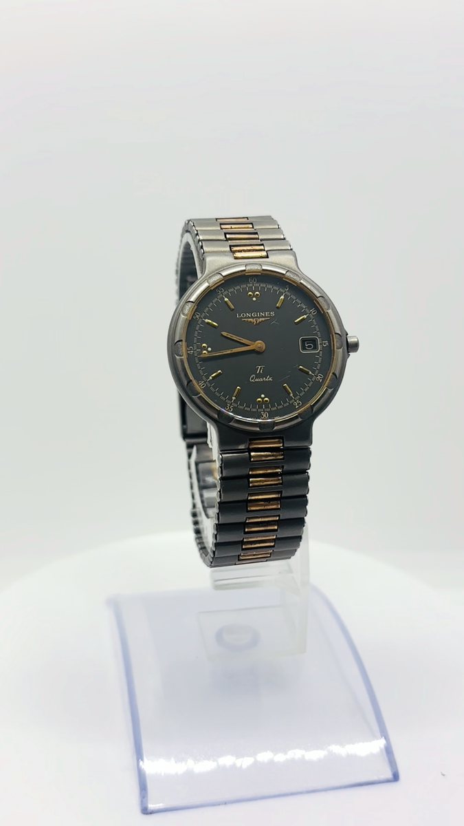 Exc+5] Longines Conquest Ti L161.2 Gray Dial Quartz Date Men's