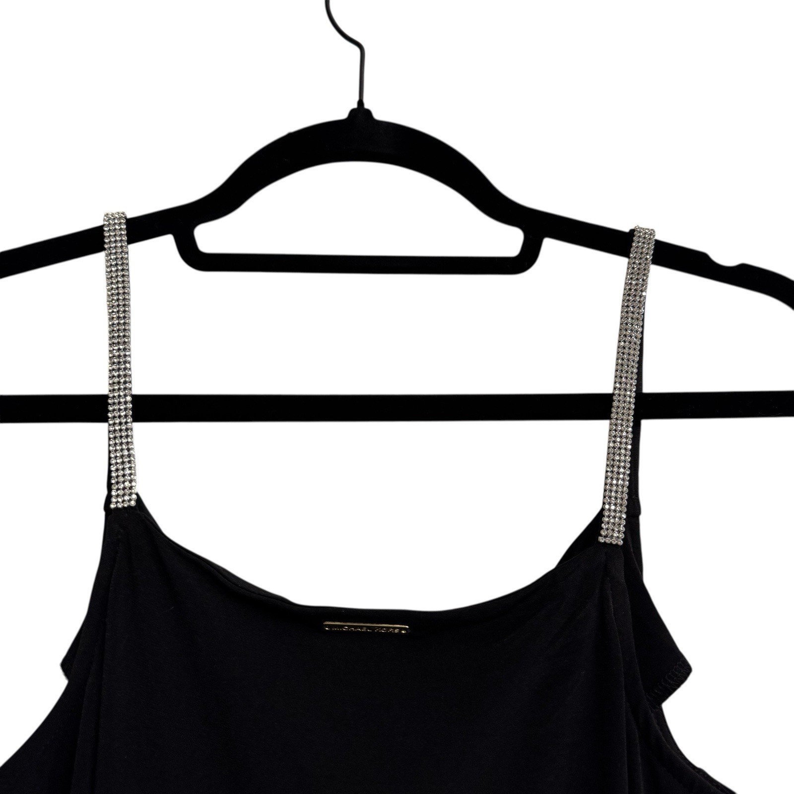 NEW Michael Kors Black Dress Crystal Rhinestone Strap Drape Sz S/P NWT MSRP $125 thumbnail 7